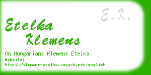 etelka klemens business card